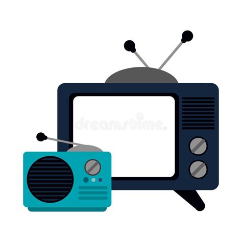 Old Television And Radio Cartoons Stock Vector Illustration Of Home