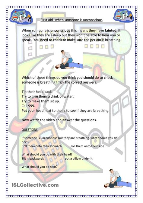 Free Printable First Aid Worksheets