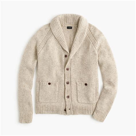 Jcrew Italian Wool Shawl Collar Cardigan Sweater In Natural For Men Lyst
