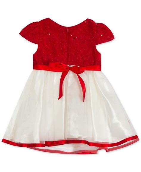 Rare Editions Baby Girls Lace To Mesh Dress Macys