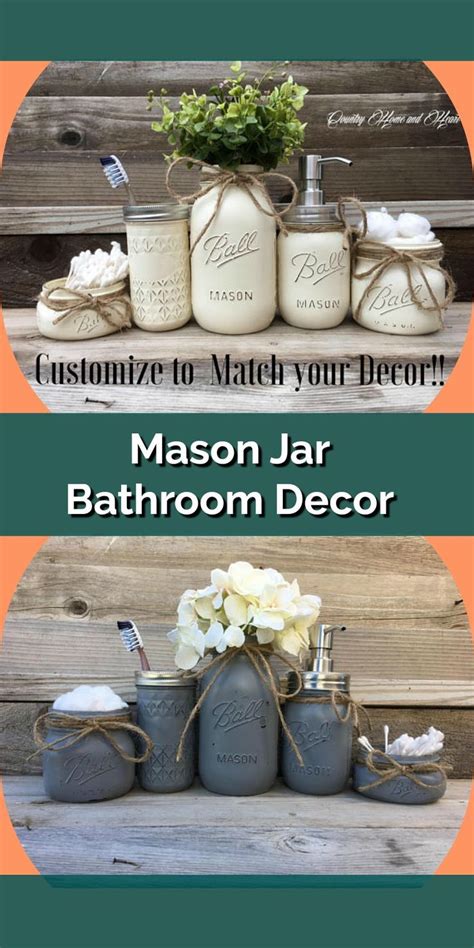 Custom Mason Jar Bathroom Decor Holds All Of Your Bathroom Accessories