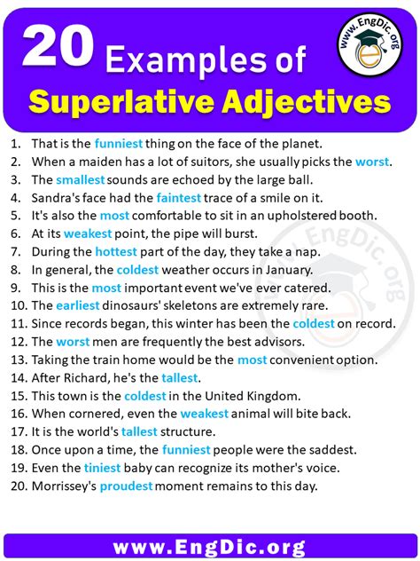Comparative And Superlative Adjectives Example Sentences Adjectives B