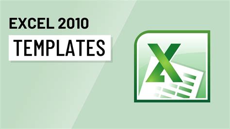 Excel 2010 Templates Youtube
