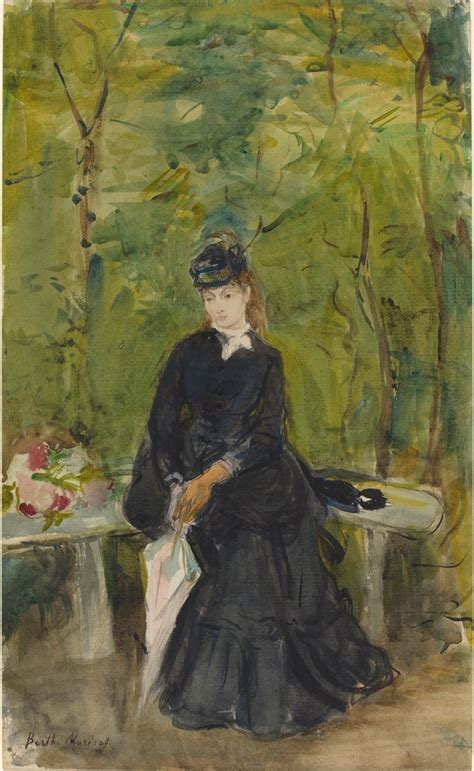 The Artists Sister Edma Seated In A Park Berthe Morisot Artwork On