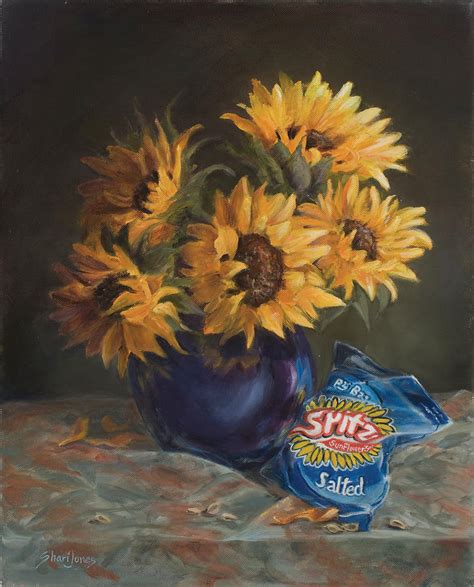 Sunflower Seeds Painting By Shari Jones Fine Art America