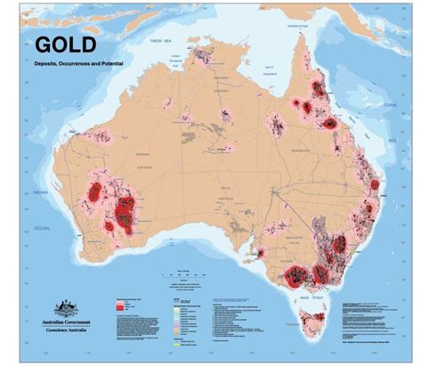 This Map Shows The Known Gold Deposits In Australia Payable Gold Was First Discovered In