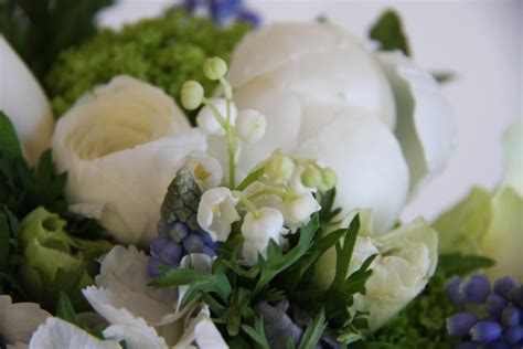 The Flower Magician Blue And Ivory Spring Wedding Bouquet