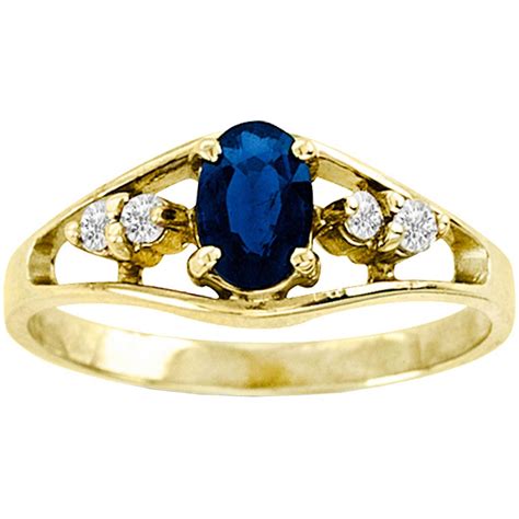 K Yellow Gold Ctw Diamond And Sapphire Ring Gemstone Rings