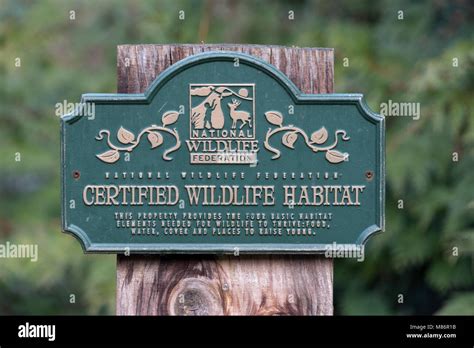Certified Wildlife Habitat Sign On A Property In Langley British