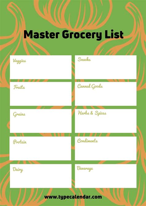 Get Our Free Printable Master Grocery List Template Now Word Pdf