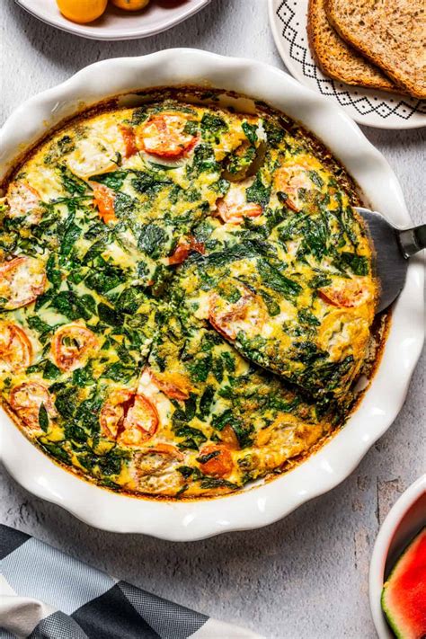 Egg White Frittata With Tomatoes And Spinach Diethood