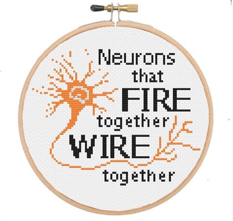 Neurons That Fire Together Wire Together Psychology Cross Etsy