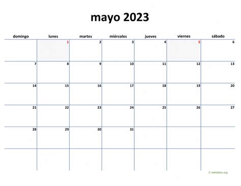 Calendario Mayo 2023 De México