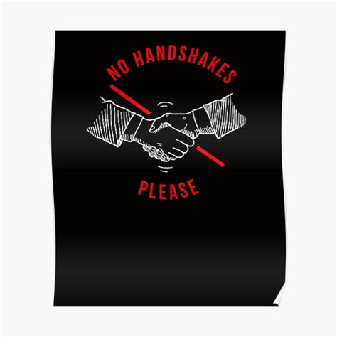 No Handshakes Please Covid19 Defense Poster By Dsyvon Redbubble