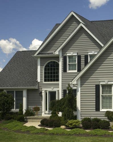 162 likes · 1 was here. Love this color scheme Gray Siding with Black Shutters. Via Wellington Home Improvements ...