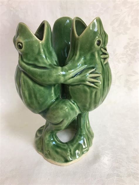Antique Japanese 3 Frog Figure Vase Rare Makers Mark 1874241180