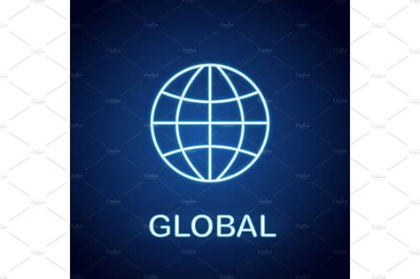 Globe Neon Light Icon By Icons Factory On Creativemarket Light Icon