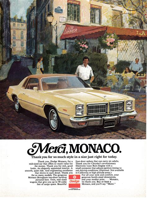 1977 Dodge Monaco Brougham 2 Door Hardtop Original Magazine Ad In 2021