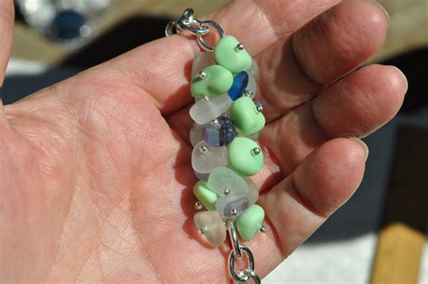 Gorgeous Sea Glass Jewelry Beach Glass Twist Necklace Heavy Statement Necklace Solid Sterling