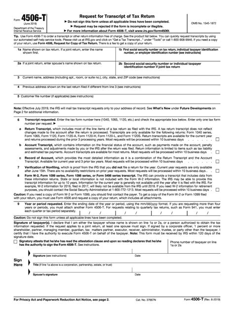 Irs 4506 T 2019 2022 Fill And Sign Printable Template Online Us