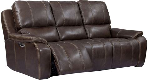 Potter Leather Power Dual Reclining Sofa With Usb Charging Port In Walnut