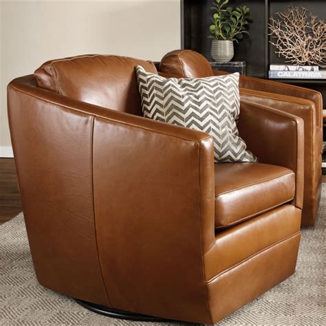 Ford Leather Swivel Glider Chair Modern Accent And Lounge Chairs
