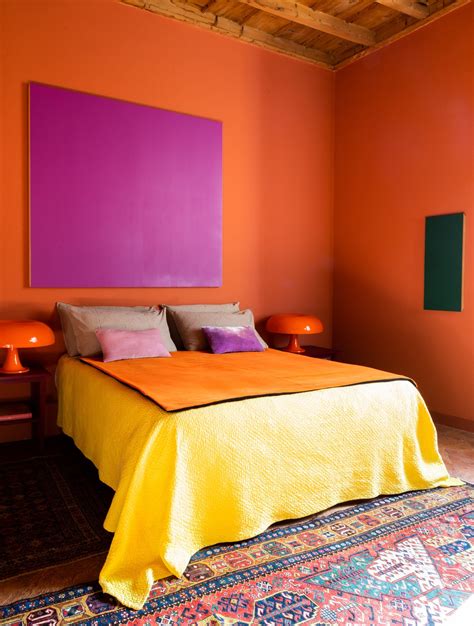 True Colours In Lake Como Bedroom Orange Interior Design Interior
