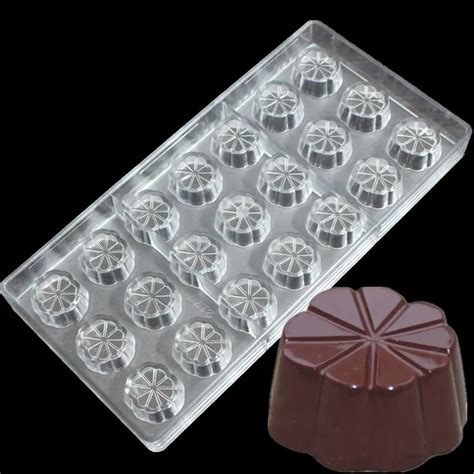 Cavities Flower Shaped Hard Polycarbonate Chocolate Mold Jelly Baking Tray Pudding Diy Tools