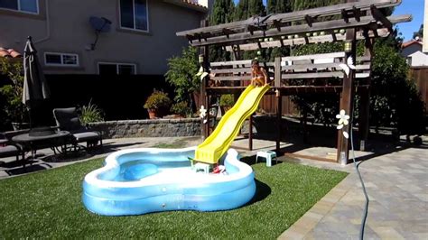 Homemade Backyard Water Slide Summer Fun Youtube