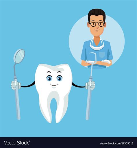 dentist and dental care cartoons royalty free vector image