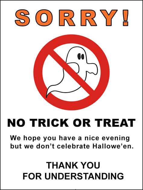 No Trick Or Treat Halloween Poster Rooftop Post Printables