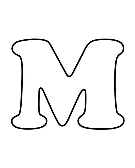 Bubble Letter M Colouring Pages