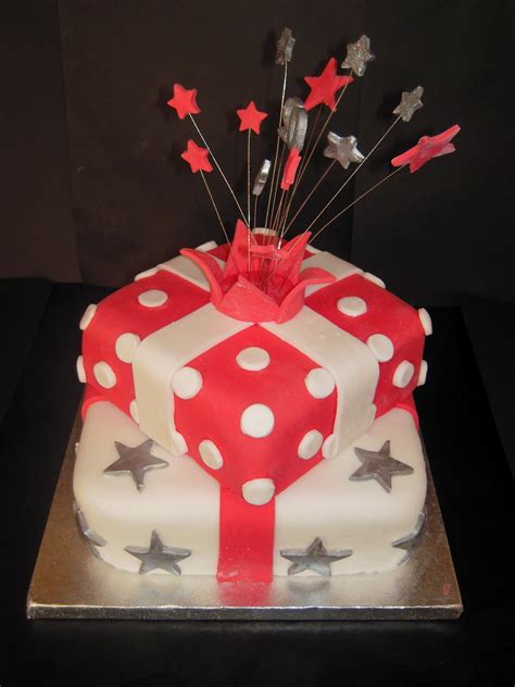 Eileen Atkinsons Celebration Cakes 50th Stacked Present Birthday Cake
