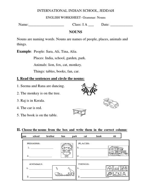 English Worksheets Grade 1 Chapter Articles Key2practice Workbooks