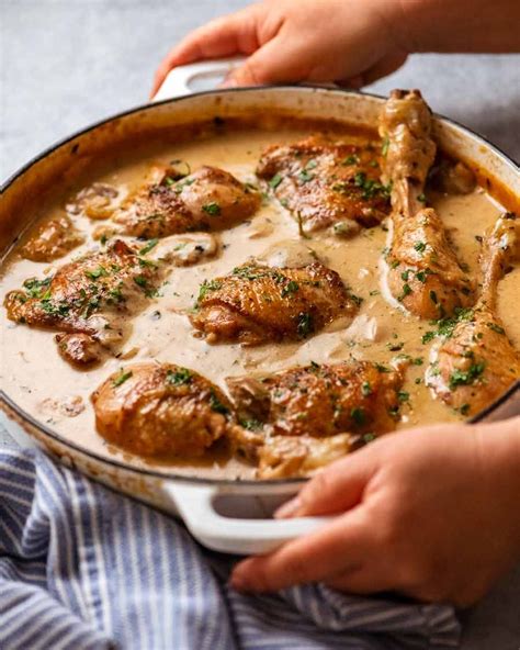 Chicken Fricasse Recipe Chicken Fricassee Chicken Stew Cooked