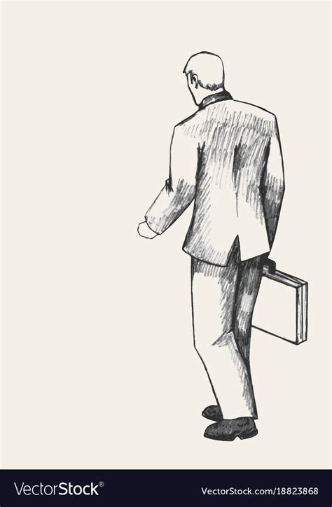 A Man With Suitcase Walking Royalty Free Vector Image