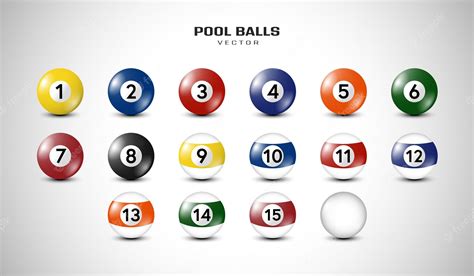 Premium Vector Billiard Pool Balls With Numbers Collection Realistic