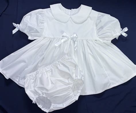 Adult Baby Sissy Littles Abdl Vintage White Dress And Diaper Etsy