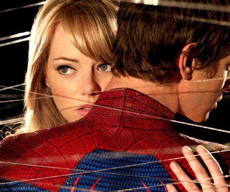 amazing poster with spiderman and his girlfriend
