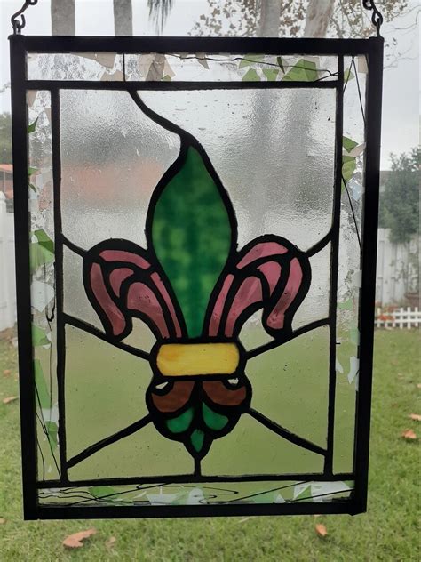 Fleur De Lise Stained Glass Etsy