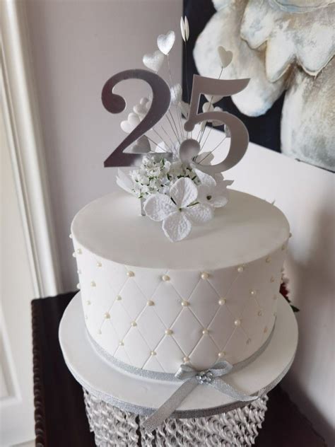silver jubilee 25th wedding anniversary cake