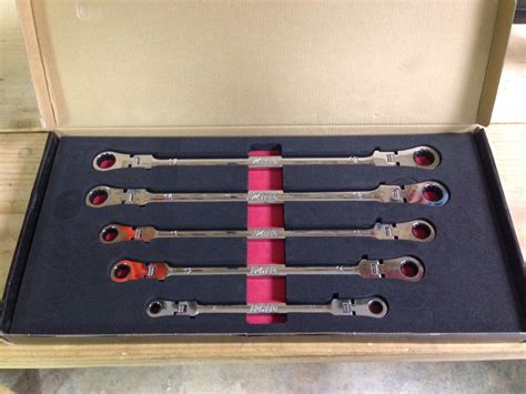 Ez Red Extra Long Flex Head Spline Ratcheting Wrenches Tools In