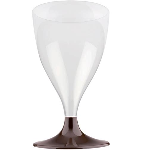 plastic stemmed glass wine brown 200ml 2p 20 units