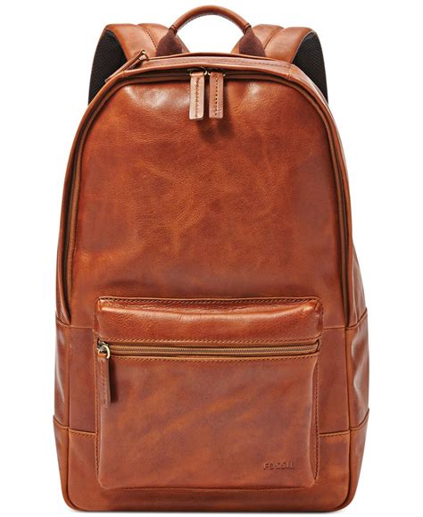 Fossil Estate Leather Backpack In Brown For Men Lyst
