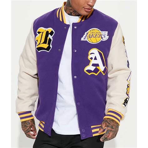 Whitepurple Los Angeles Lakers Loyalty Varsity Jacket Jackets Masters