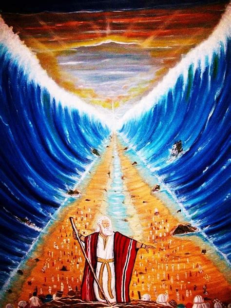 Parting The Red Sea Painting Moses By Roejae Baptiste Bible Pictures