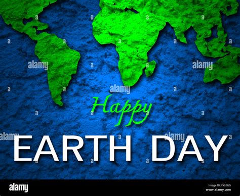 Happy Earth Day Banner Green Earth Map Background Stock Photo Alamy