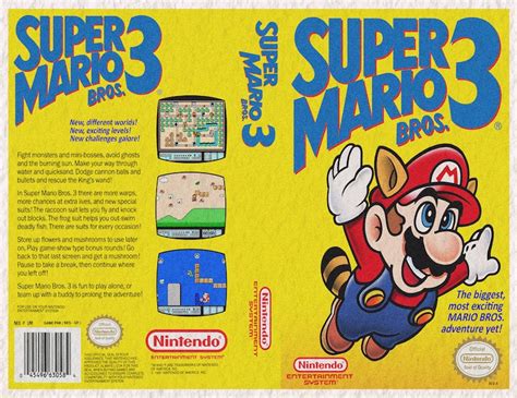 Super Mario Bros 3 Retro Nintendo Nes Video Game Box Art Reproduction