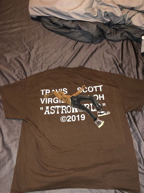 Travis Scott Travis Scott X Virgil Abloh Aj1 Brown Shirt Grailed