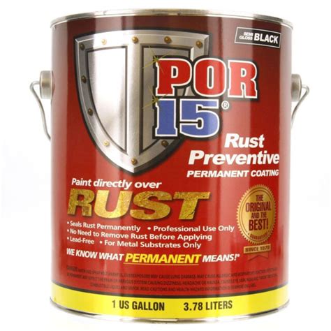 One Gallon Por 15 Semi Gloss Black Car Rust Preventive Protection Paint